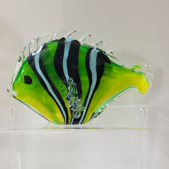 Fifth avenue crystal L.T.D Blown glass green fish - Picture 3 of 9